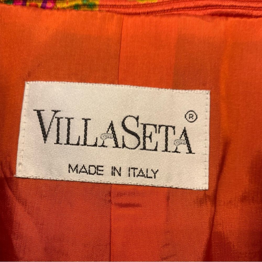 Villa Seta Jacket Blazer Orange Print S - Picture 9 of 11